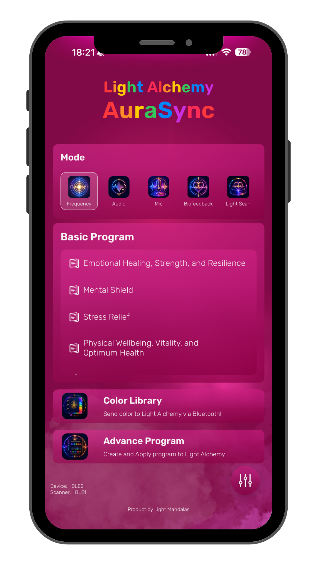 Light Alchemy companion application visual