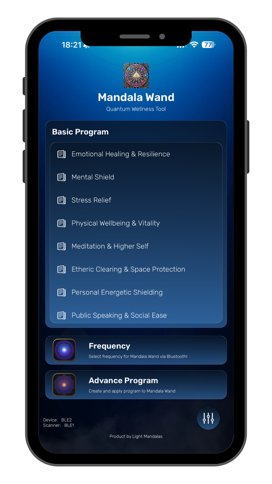 Mandala Wand companion application visual