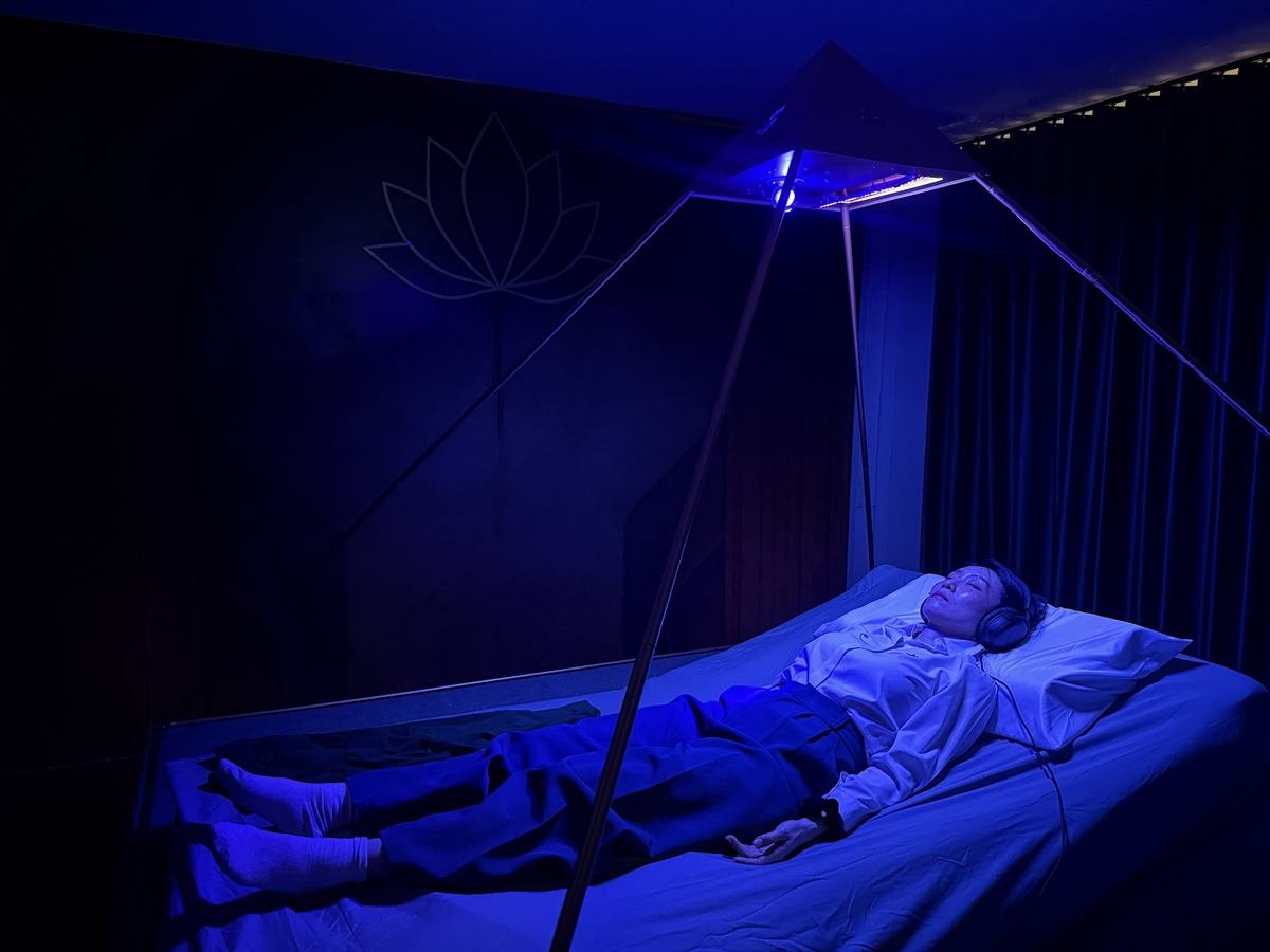 Lumivara Sanctuary blue Luminara Pyramid wellness room