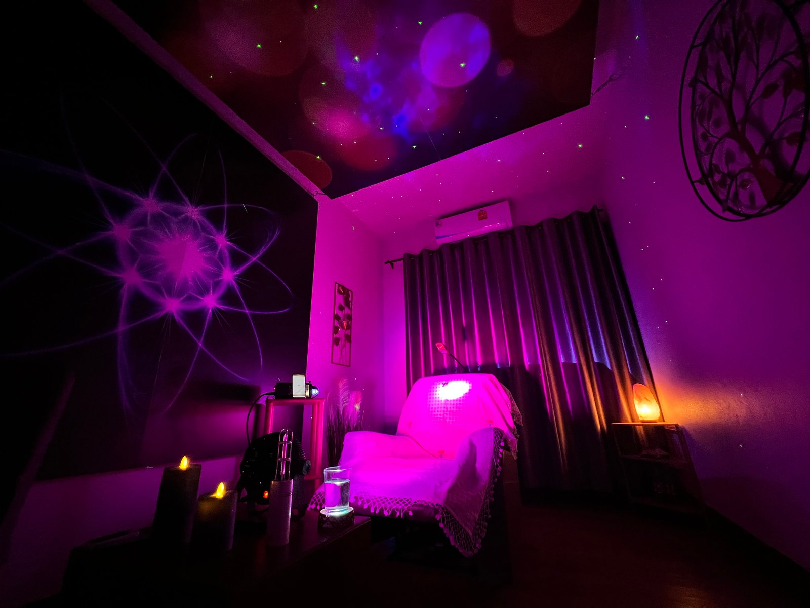Light Mandalas Wellness Room chair session with light and sound atmosphere